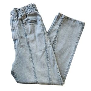 We The Free People Paperbag Mom Jeans Light Wash Denim Blue Women's size Medium